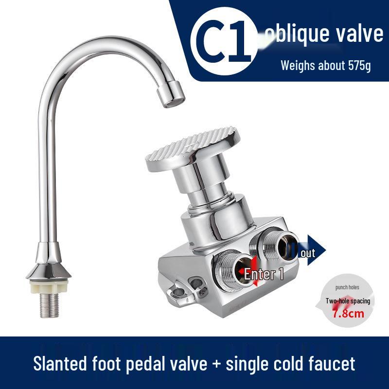 Fußbetätigtes Vollkupfer-Armaturventil für Krankenhaus- und Laborwaschbecken