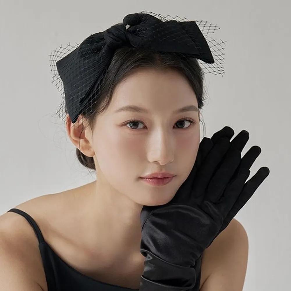 Net Ribbon Hairband JP-25-086HB black