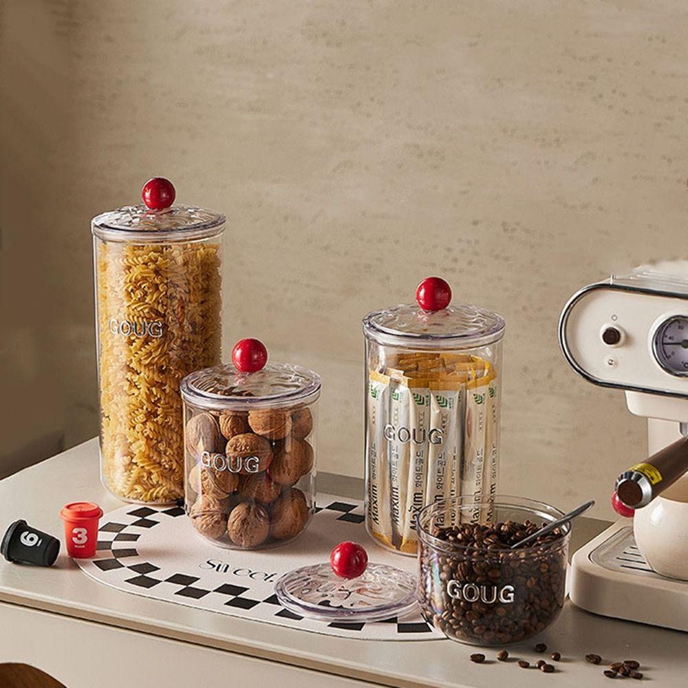 

Plastic Coffee Beans Container Transparent Tea Spices Bottles Candy Nuts Storage Box for Home