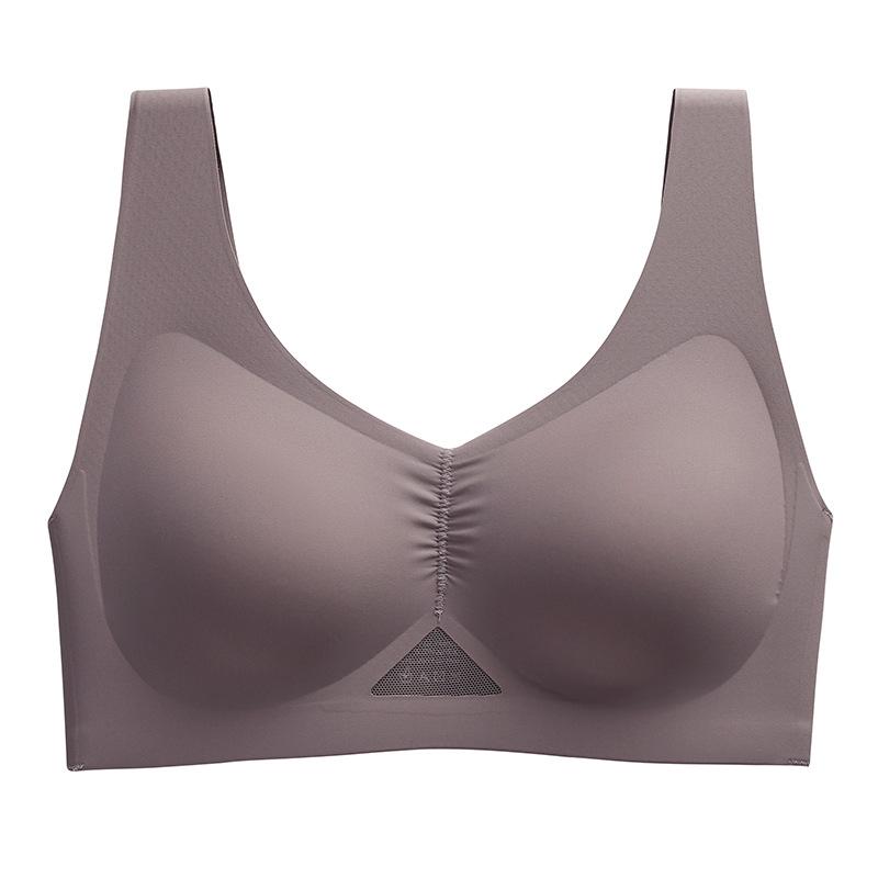 

Гладкий бесшовный бюстгальтер тонкий женский летний без косточек собирающий против провисания мягкая поддержка спортивный бюстгальтер 2XL серый