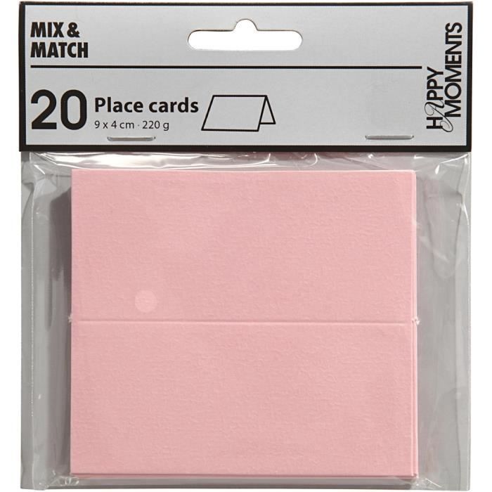 Platzkarte - Glückliche Momente - 9x4 cm - 20 Stück - Rosa