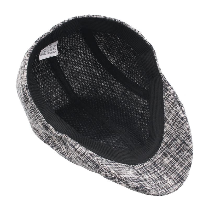 Hat Men's and Women's Autumn Stripes Contrasting Color Cap Cotton Short Brim Beret Hot-selling Forward Hat