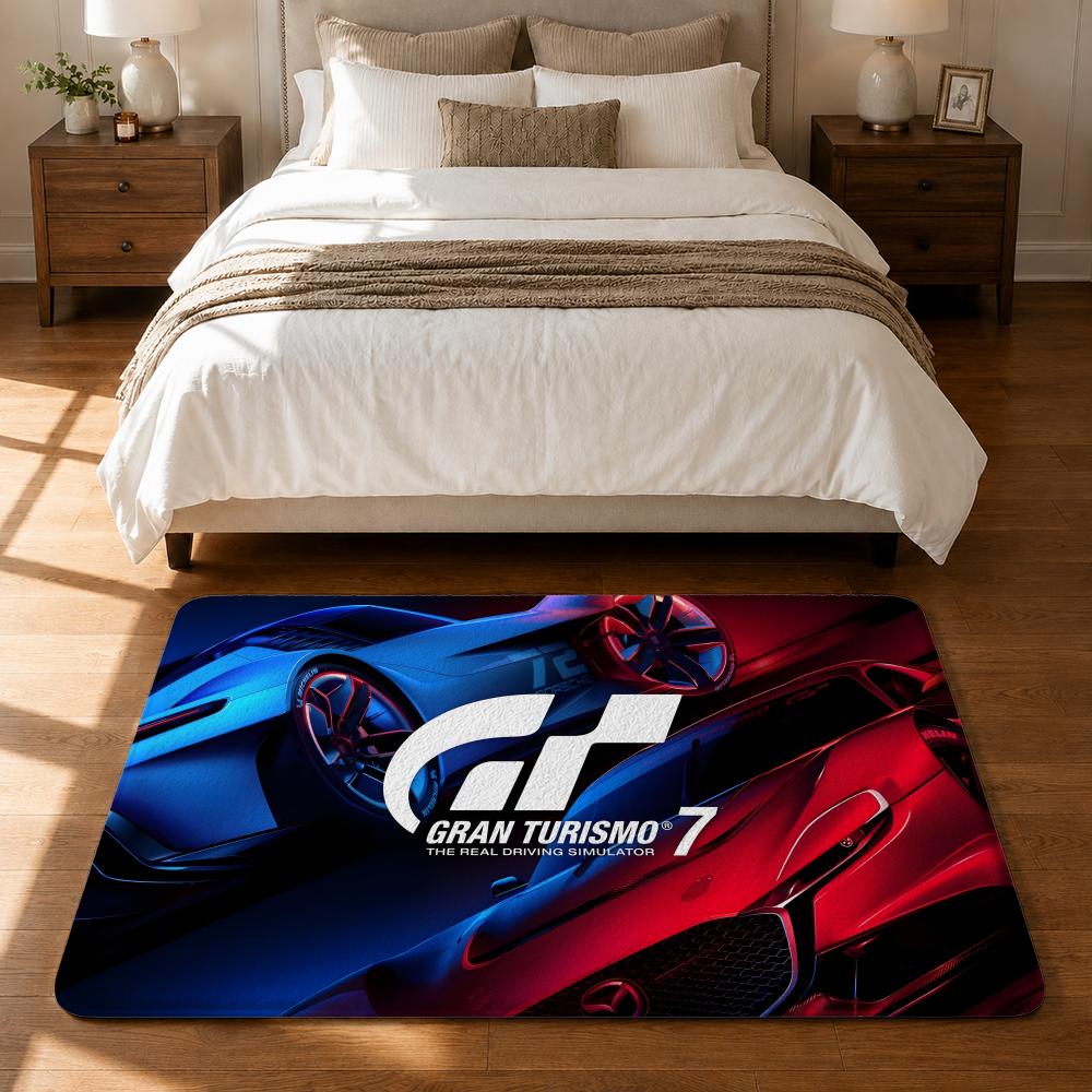 G-Gran-Turismo Floor Mat Flannel Rug Non Slip Absorbent Soft Washable For Entryway Hallway Bathroom Kitchen Decor
