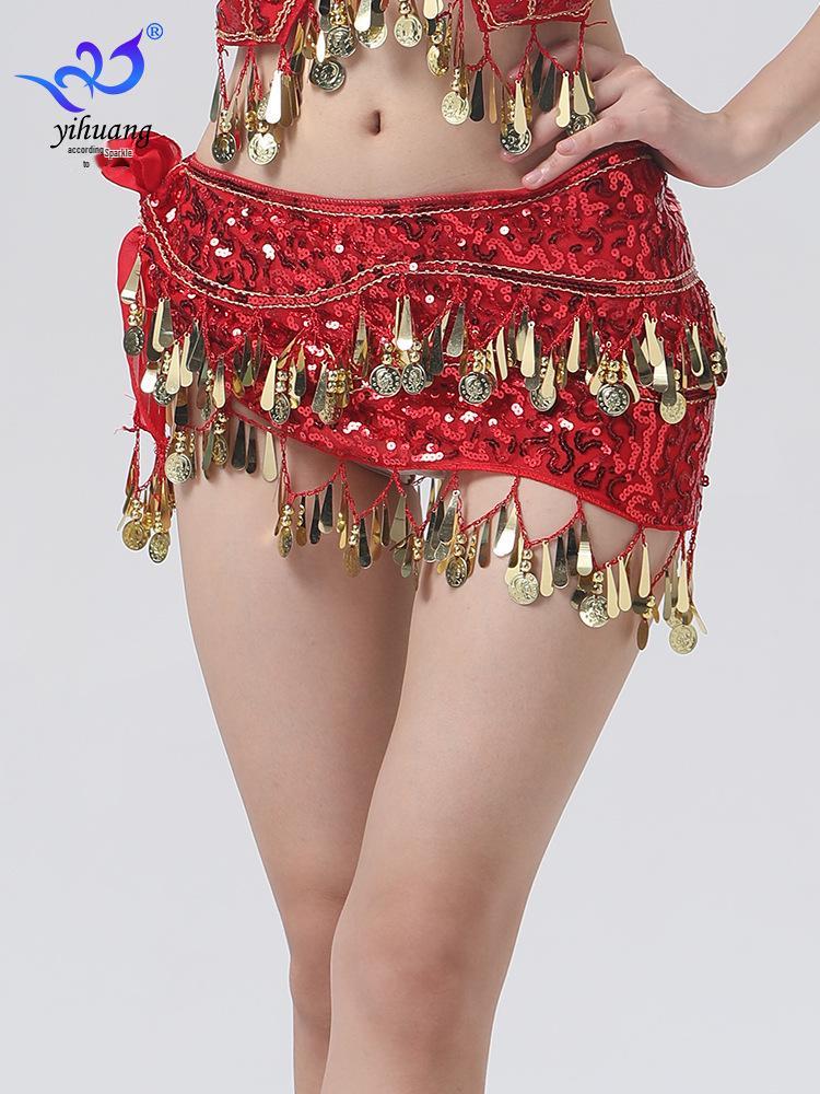 Sequined Hip Scarf with Tassel Coins for Jazz & Belly Dance Performance