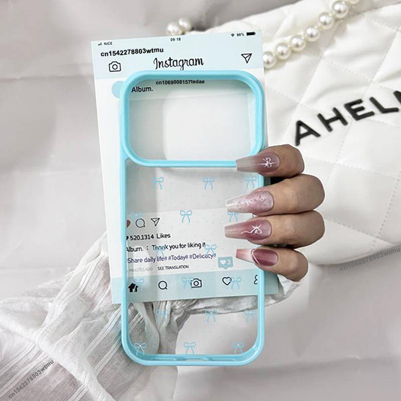 Korean Lovely Pink Bowknot Phone Case for IPhone 17 16 15 14 13 12 11 Pro Max 17Air 7 8 Plus Cute Bow Pearl Hard PC Cover Coque