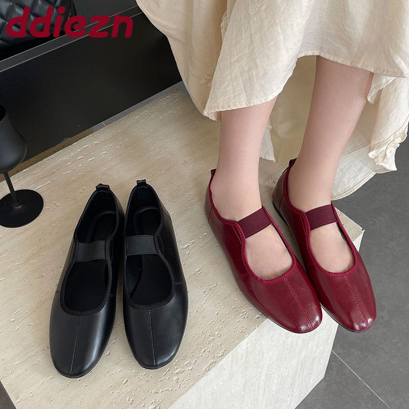 Fashion Female Soft Footwear Shallow Ladies Flats Mary Janes Shoes 2025 New Fashion Round Toe Women Ballet Flats Shoes Big Size 43