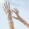 Dünne Sonnenhandschuhe Damen UV-Schutz Sommer Spitze Rutschfest Atmungsaktiv Fahren Outdoor Touchscreen Eisseide Handschuhe