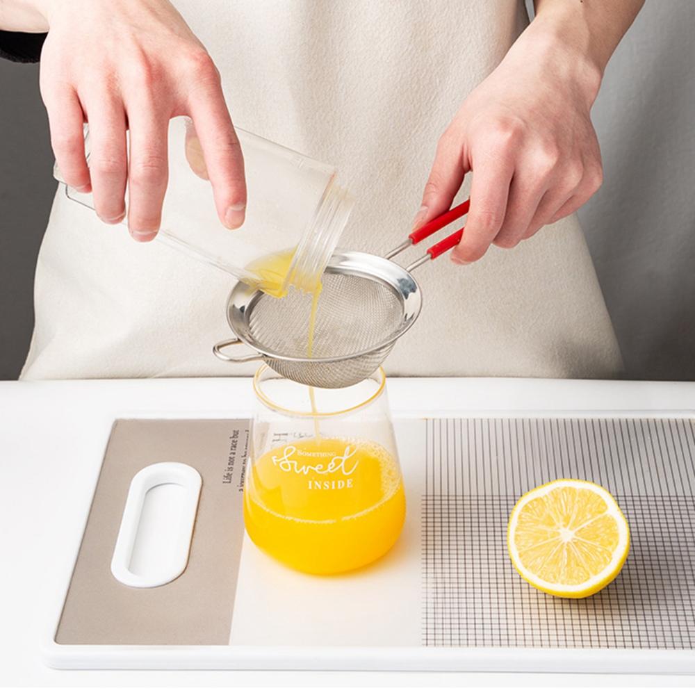 Steel Colander Silicone Handle Strainer Sifting Tool Flour Sifter Powder Sieve Filter Spoon