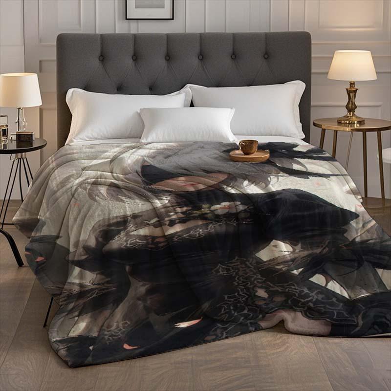 Game character anime style Flannel printed blanket suitable for all seasons suitable for living room office sofa and travel