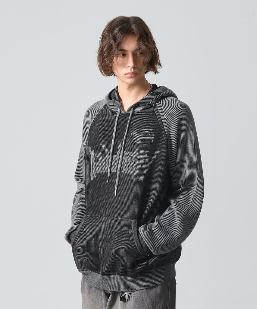 Dimiteulibeullaeg Vlad Type-A Two-Tone Long Sleeve Hoodie Knit_Black