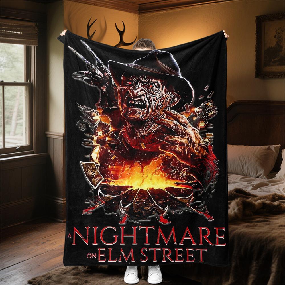 1pc Nightmare on Elm Street - Throw Blanket, Soft, Flannel Blankets, Living Room, All Seasons Use-102756