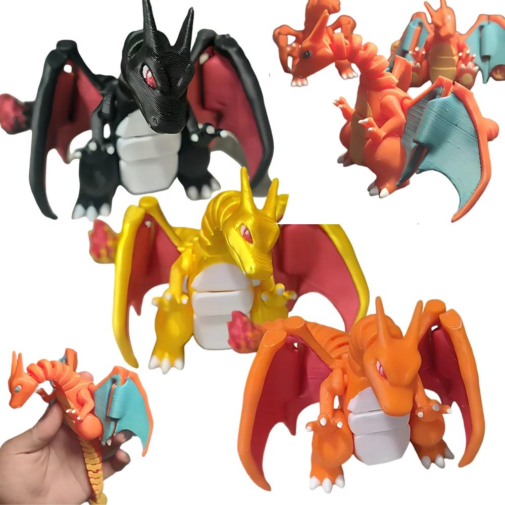 Charizard 3D Printing Model Of a Movable Joint Fire Breathing Dragon With Multiple Shapes Decorations Collectible Gifts