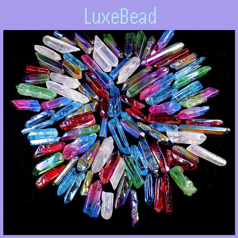 Beautiful Titanium Plating Rainbow Aura Quartz Crystal Point Healing Ornaments 100g Set