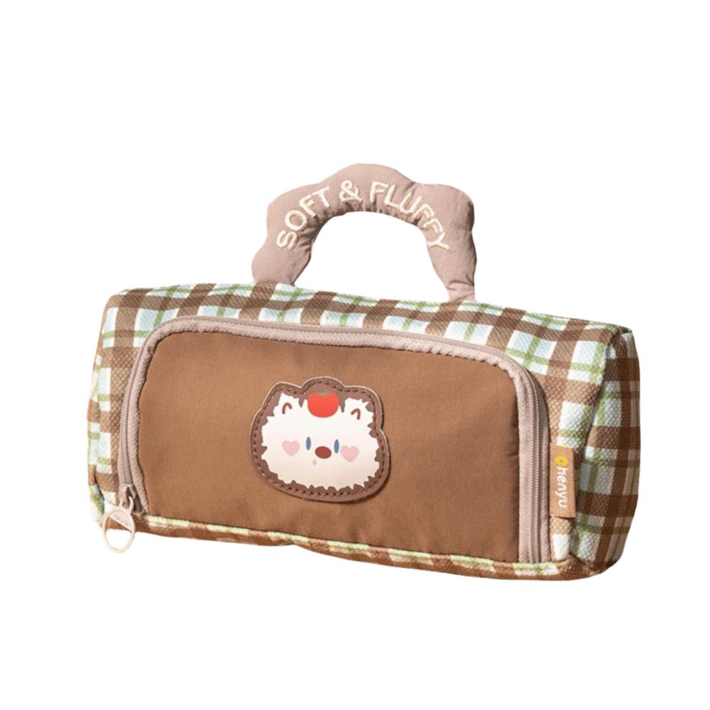 

Cartoon Checkered Student Stationery Box Color Block Pattern Multi Layer Pen Bag Kids Gifts Style 3