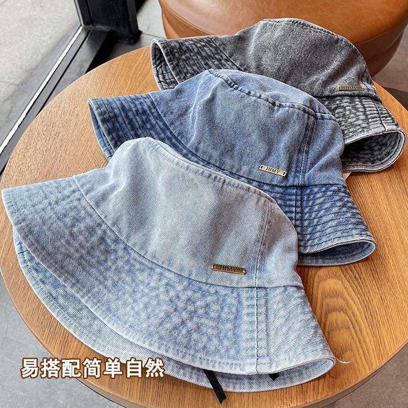 Summer Hat Women's Spring and Summer Washed Denim Versatile Bucket Hat Advanced Sunshade Sun Hat New