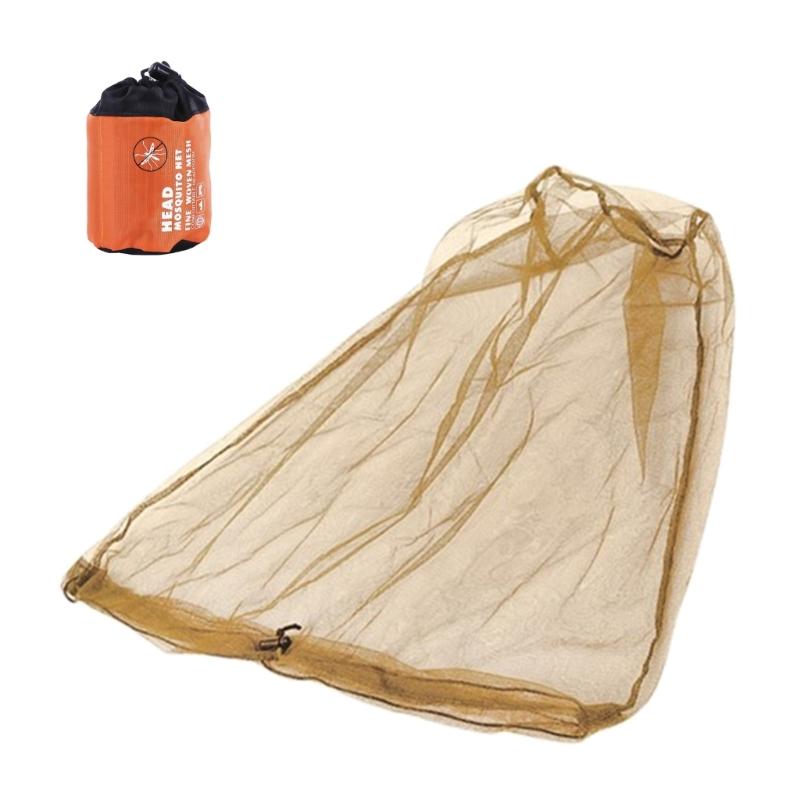 Mosquito Head Net Fine Mesh Insect Netting Head Net Hat Anti-Mosquitos Fishing Mesh Cap Camping Durable Protective Cover