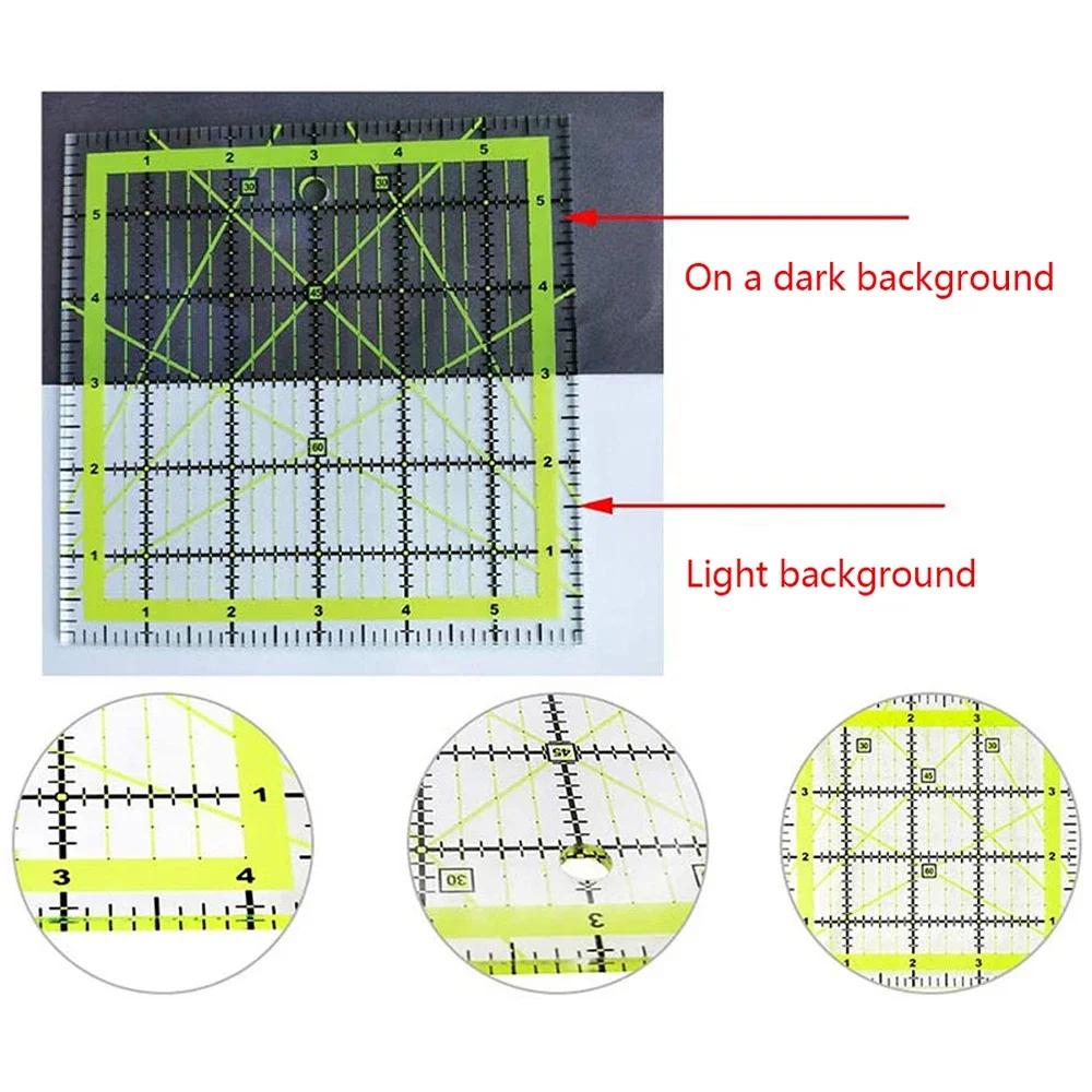 Riglă de matlasare Îmbrăcăminte Croitor în inci Unghi acrilic Linie grilă în două culori Patchwork Pătrat Îmbrăcăminte DIY Artizanat Cusut Măsurare