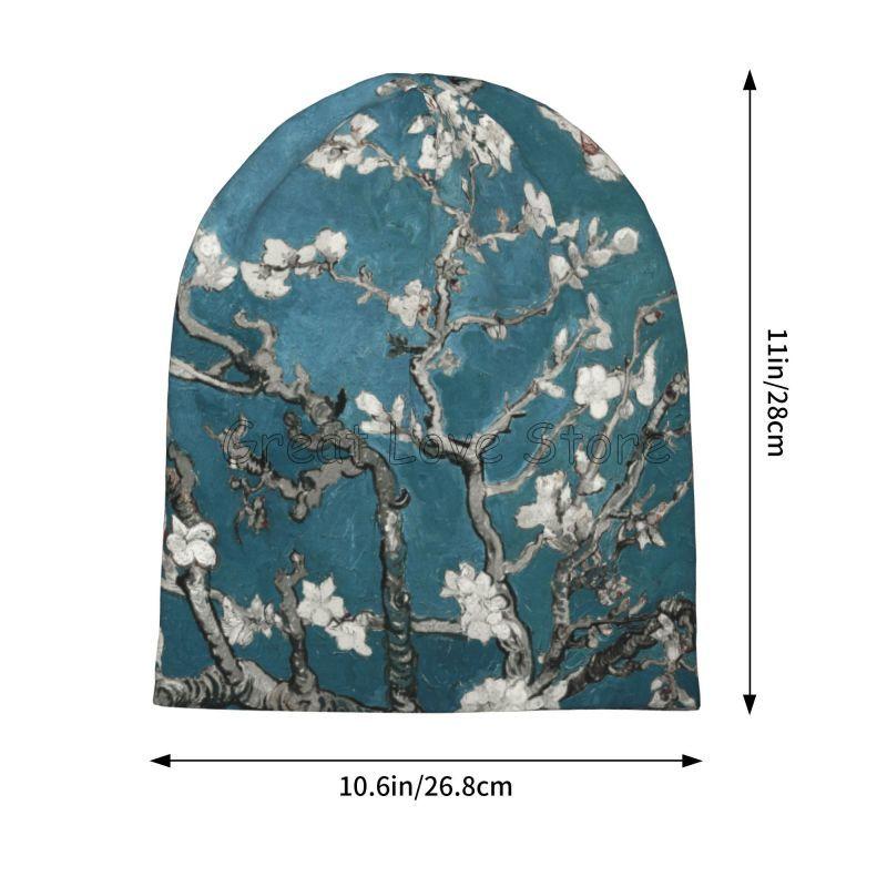 Vincent Van Gogh Painting Beanie Hat Almond Blossoms Warm Bonnet Cap Knit Hat Daily Headwear Vintage Slouchy Beanie Skull Caps