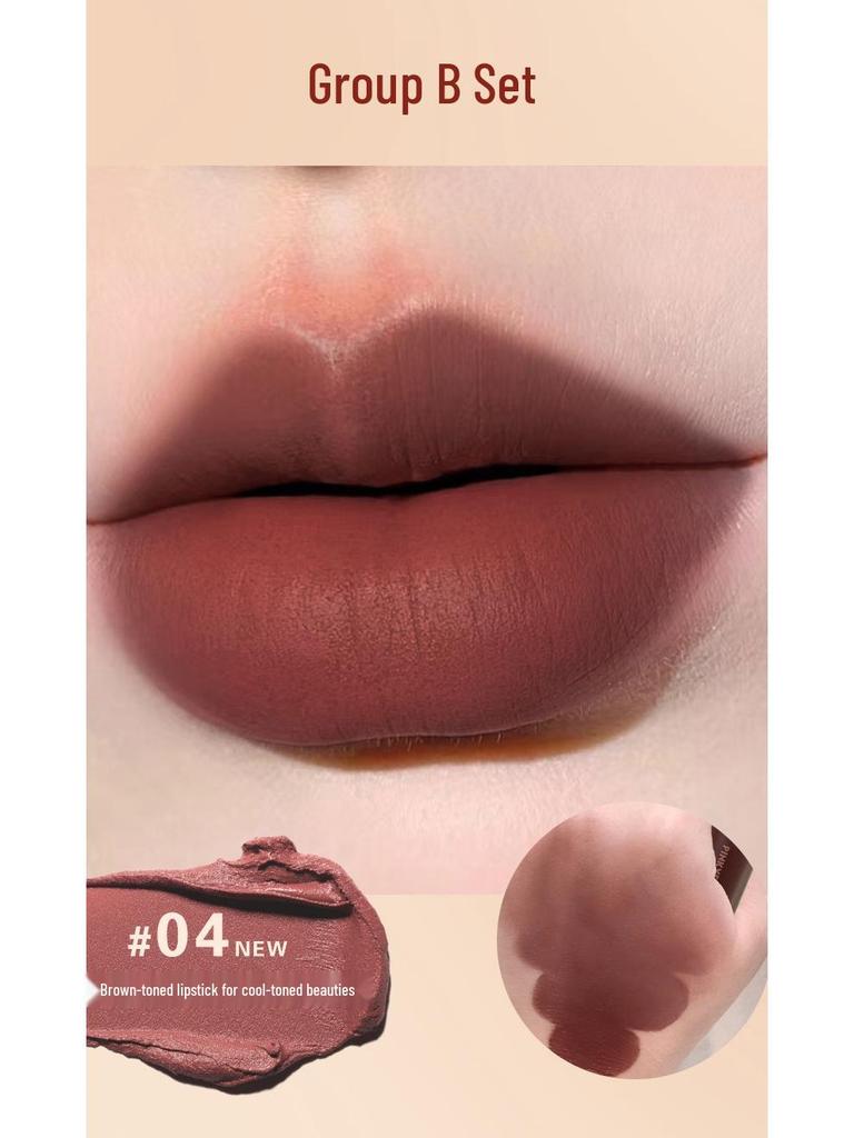 PINKYFOCUS Mist Dusk Matte Velvet Lip Glaze Set - Autumn/Winter Collection