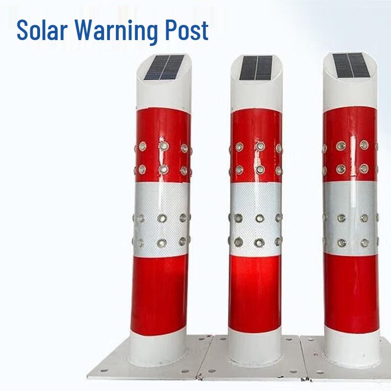 Solar LED Flashing Warning Post