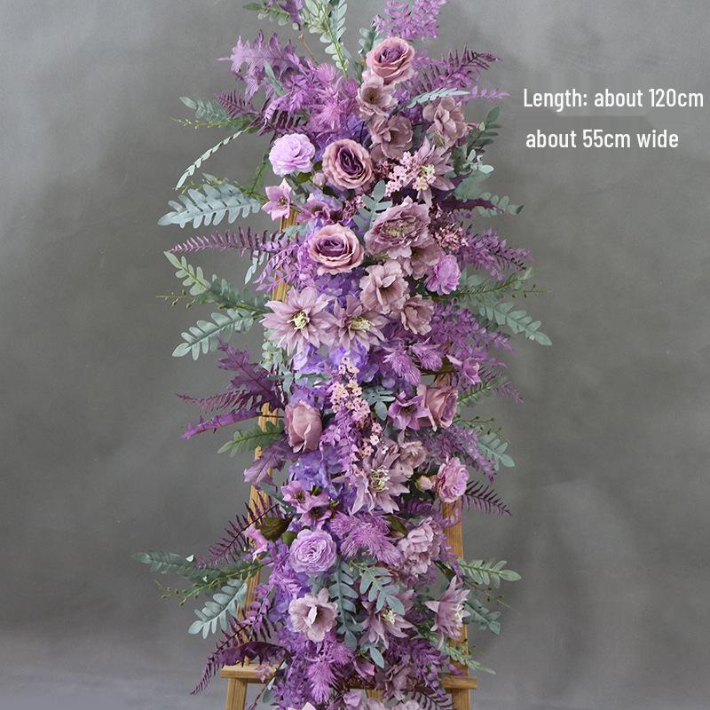 Purple Wedding Floral Scene: Aisle, Backdrop & Welcome Area Arrangement Set