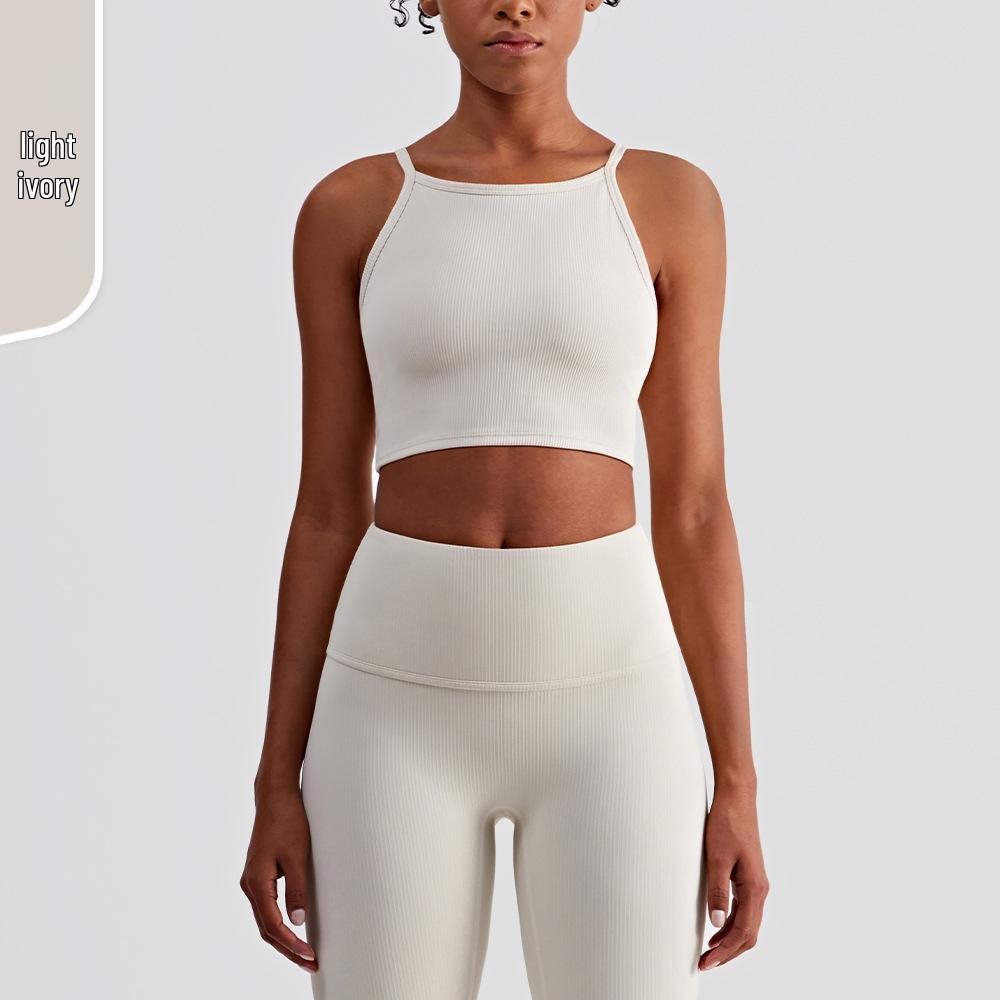 Women's European and American Slimming Ribbed High Neck Yoga Tank Top - Anti-Exposure, Beautiful Back Fitness Apparel for Summer