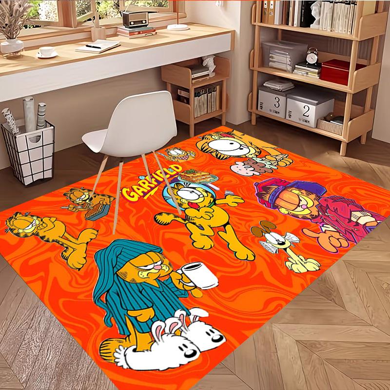 Garfield Print Rug, Washable Floor Carpet, For Entryway Dorm Laundry Room Office Study, Home Decor Birthday Christmas Gift