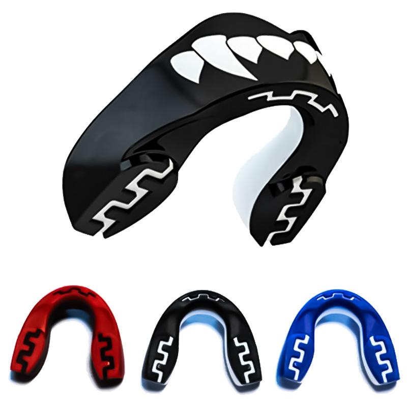 1Pc 3D Teeth Pattern Boxing Mouth Guard Fit Adults With Case Mouth Guard For Sanda Boxing And All Ball Sports