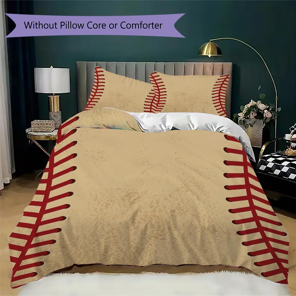 Vintage Sports Pattern Bedding Uilt Set Uilt Cover Pillowcase Home Decoration Birthday Gift (1 * Duvet Cover + 2 * Pillowcase Without Core)