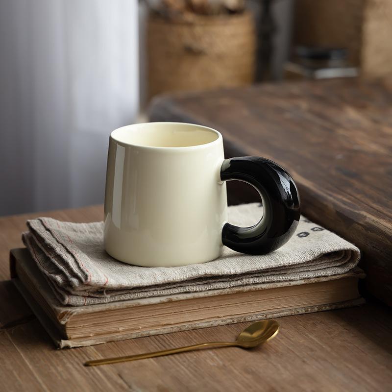 High Value Ceramic Moon Mug Retro Style Household Cup Breakfast Milk Cup Water Cup Juice Cup Coffee Cup