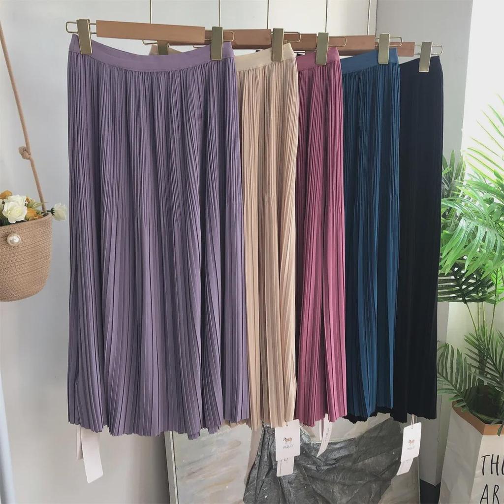 Super Slimming Pleated Midi Skirt - New Heavyweight Design for Summer