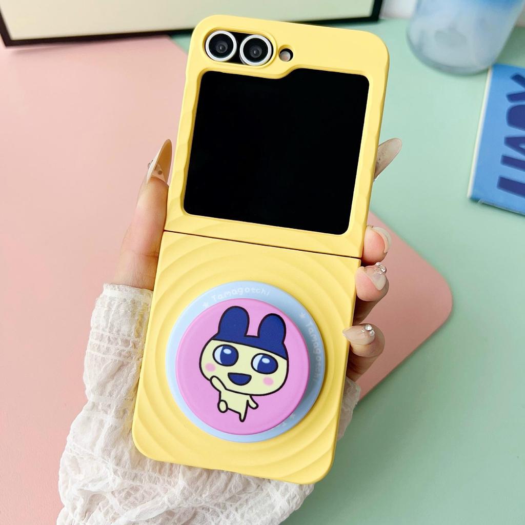 Samsung ZFlip7 Ripple Skin Anti-Fall Magnetic Stand Case for ZFlip6/5 - Trendy Protection for Men and Women