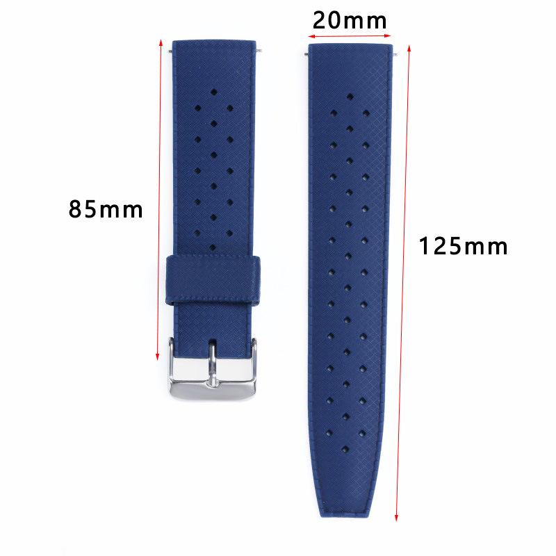 Breathable Silicone TPU Waterproof Sweatproof Unisex Watch Strap - Fits All Brands, 20/22mm