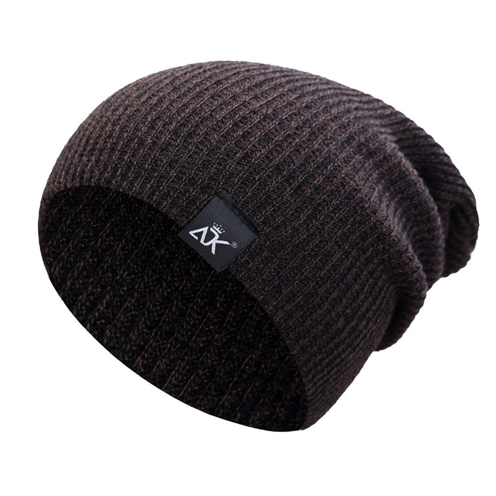 Unisex Outdoor Hats Knit Stripe Winter Warm Knitted Hip Hop Elastic Cap