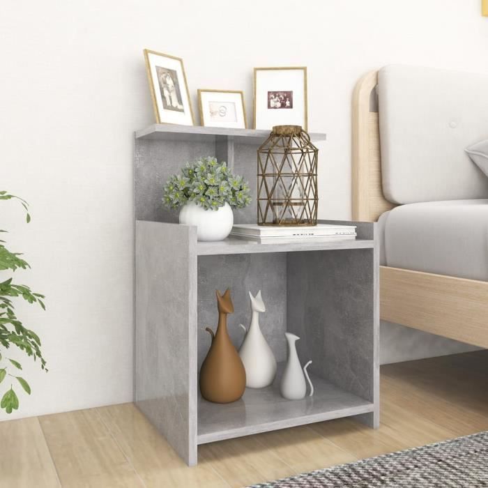 VidaXL Bedside Table Concrete Grey 40x35x60 Cm Chipboard