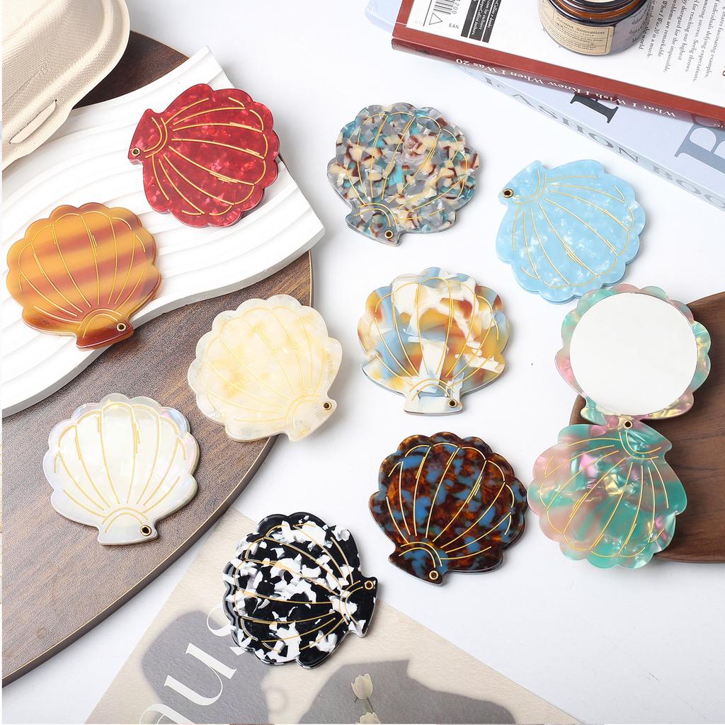 Acetate shell mirror European and American advanced carry-on mirror small fresh temperament