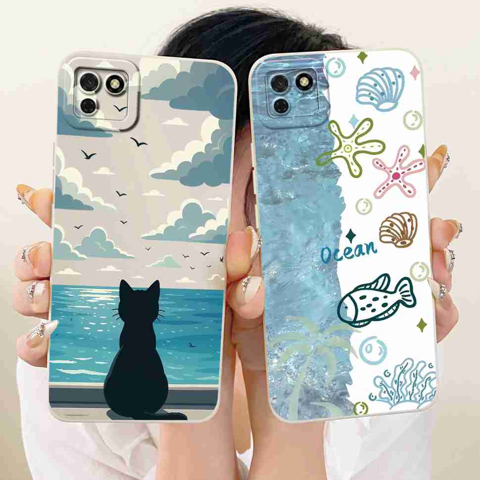 For Huawei Y5p 2020 Case 5.45" Cute Cat Painted Cover Soft Silicone Shockproof Phone Case For Huawei Y 5p Y5p Coque Bumper