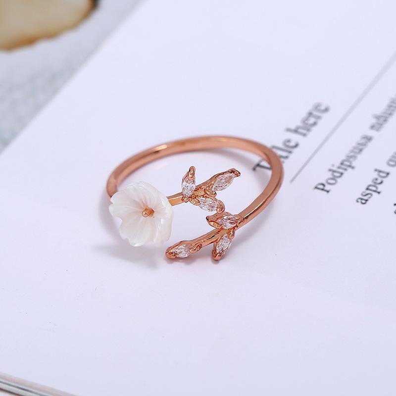 Trendy Floral Adjustable Ring & Bracelet - European & American Inspired Fashion Accessories