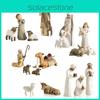 Shepherdess Toy Model Resin Christmas Scene Gift Set Angel Seasonal Gift Giving