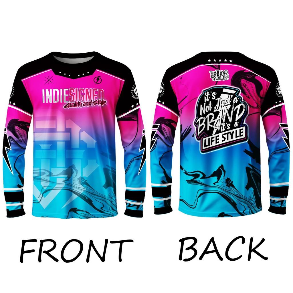 Motorcycle Jersey Long Sleeve Moto Riding Shirt in Full Sublimation Print for Unisex M