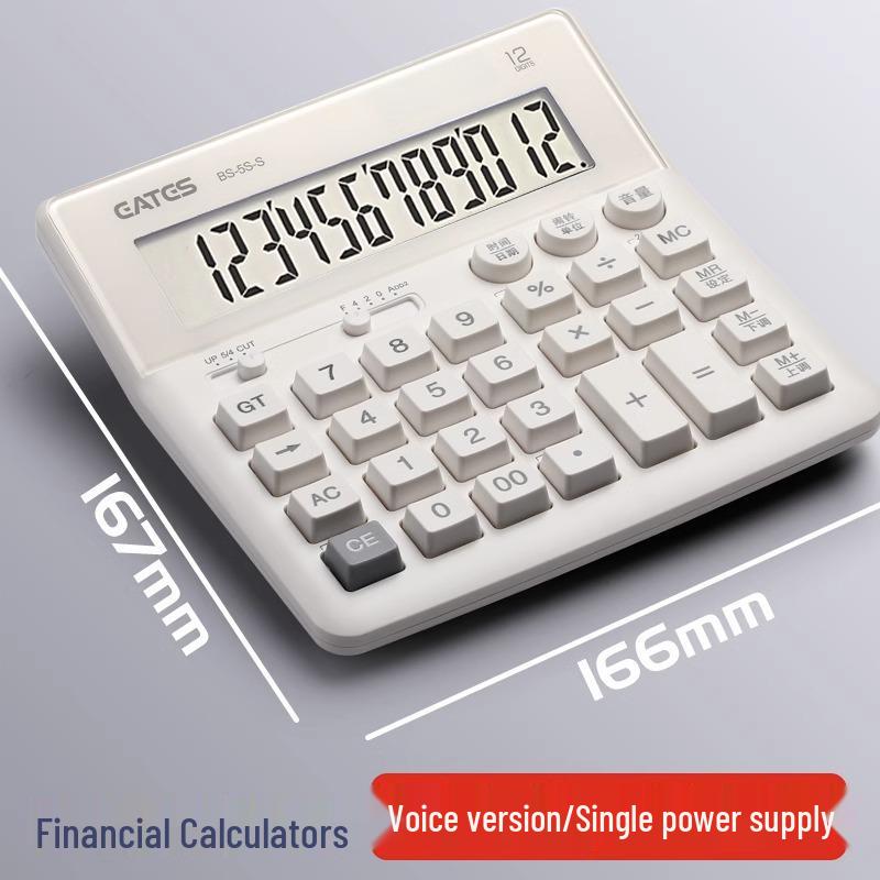 Financial Accounting Desktop Calculator with Large Screen & Solar Power