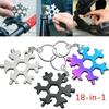 Mini 18 In 1 Snowflake Multi-tool Key Ring Wrench Hex Wrench Multi-function Outdoor Hex Multi-tool  Multitool