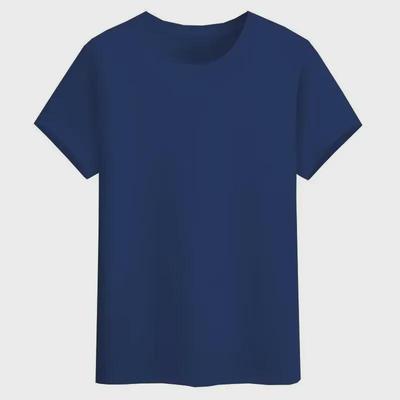 T-shirt d'été respirant et décontracté à col rond et couleur unie pour homme