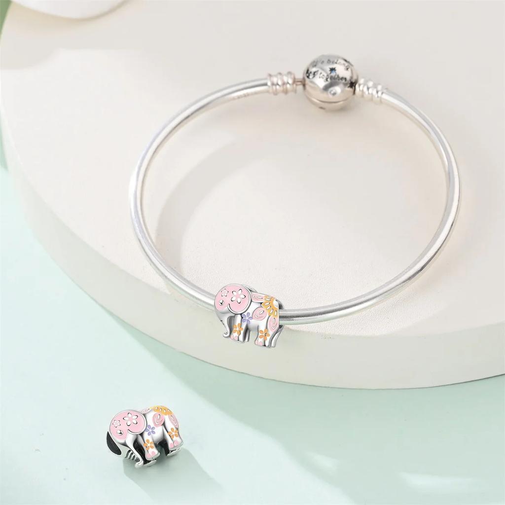 Charms Original Copper Plated Cartoon Baby Elephant Beads Animal Beads Fit Bracelet Diy Gift Women Delicate Jewelry