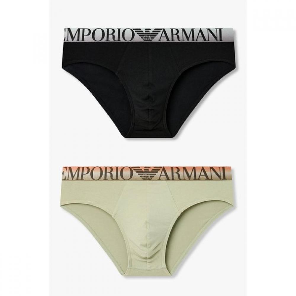Emporio Armani Men S Gradient Big Logo Brief 2 Piece Set 0816111013 0816111015 S(95)