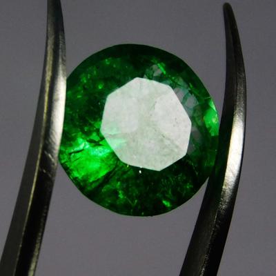Natural Green Emerald Loose Gemstone 6.65 Ct Round Cut Colombian for Jewelry Making and Crafts
