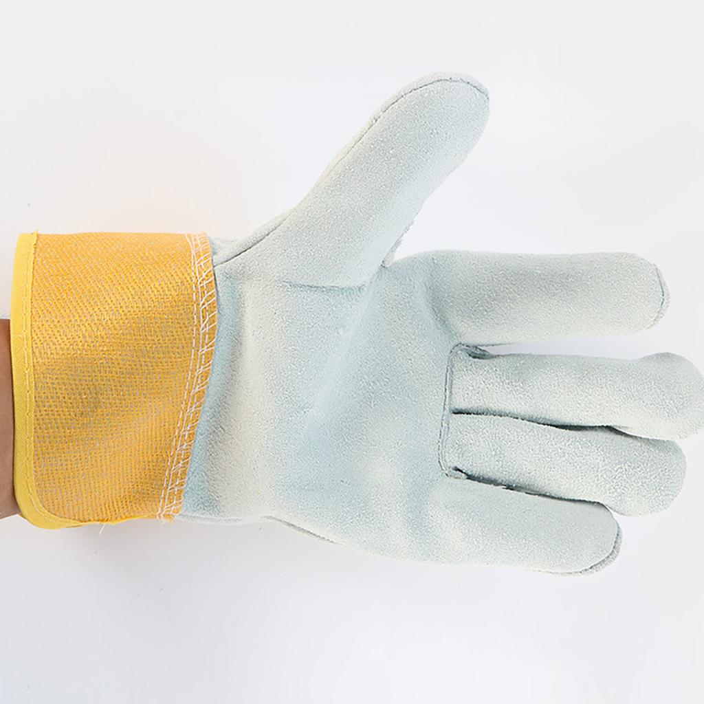 Welding Gloves Cowhide Leather Fireproof Heat Resistant Waterproof Non Slip Work Gloves