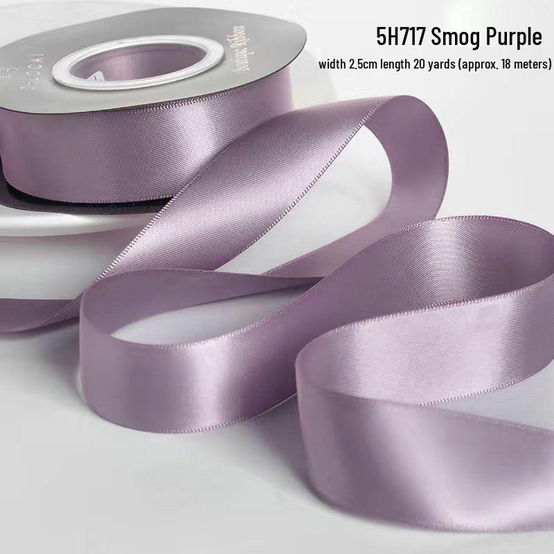 2.5cm Double-Sided Satin Ribbon for DIY, Weddings, Gifts, Bouquets, Cakes, and Bows