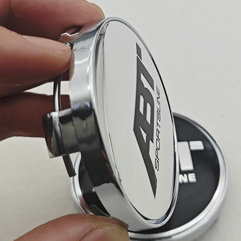 4pcs 60mm ABT SPORTSLINE Logo Car Emblem Wheel Hub Center Cap Badge Covers Sticker Styling For Car Universal  Accessories