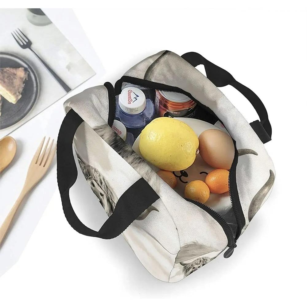 Genți de prânz amuzante cu vacă Highland pentru bărbați femei cutie de prânz izolată geantă tote frigorifică pentru muncă călătorie picnic, Multicolor